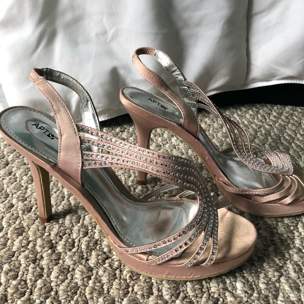Strappy nude heels